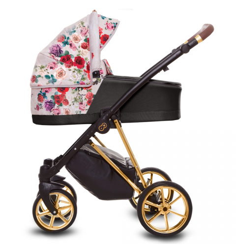 Babyactive Musse - wózek wielofunkcyjny, zestaw 2w1 z opcją 3w1 i 4w1 | Light Dark Rose - Gold